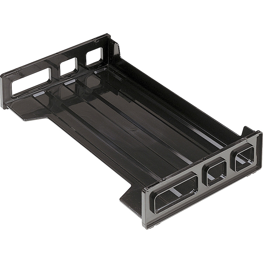 Officemate Side-Loading Desk Tray, Legal 2.80" Height x 16.25" Width x 9" Depth - Desktop - Stackable, Durable, Non-stick, Carrying Handle, Portable - Black - Plastic - 1 Each (21102)