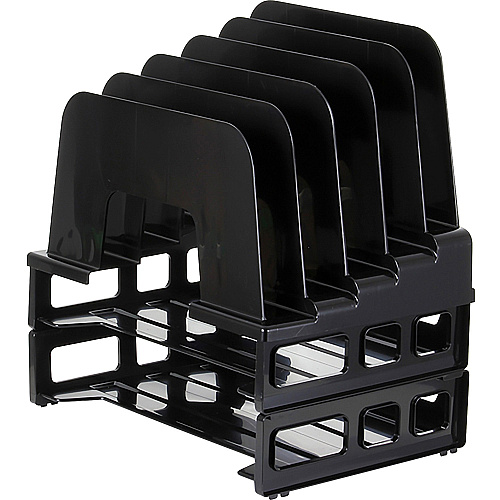 Officemate Tray/Incline Sorter Combo 5 Compartment(s) - 14" Height x 9.12" Width x 13.50" Depth - Desktop - Stackable - Black - 1 / Pack (22112)