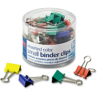 Officemate Binder Clips Small - 0.38" Size Capacity - Assorted - 36 / Pack (31028)