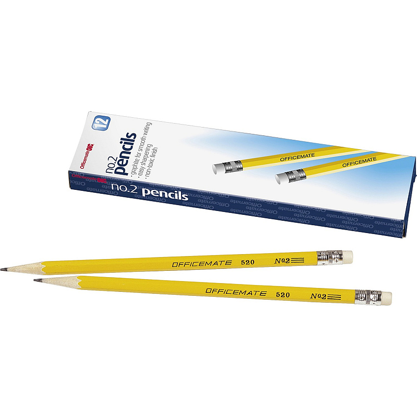 Officemate No. 2 Wood Pencils #2 - Yellow Wood Barrel - 1 Dozen (66520)