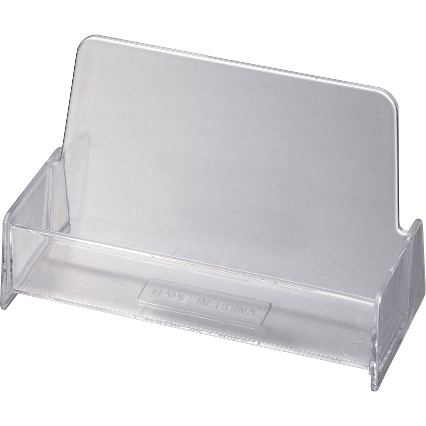 Officemate Business Card Holder, Holds Up to 50 Cards, Clear 1.9" Height x 3.9" Width x 2.4" Depth - Plastic - Clear - 1 Each (97832)