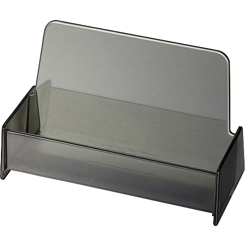 Officemate 50-Card Business Card Holder, Smoke 1.9" Height x 3.9" Width x 2.4" Depth - Plastic - Smoke - 1 Each (97833)