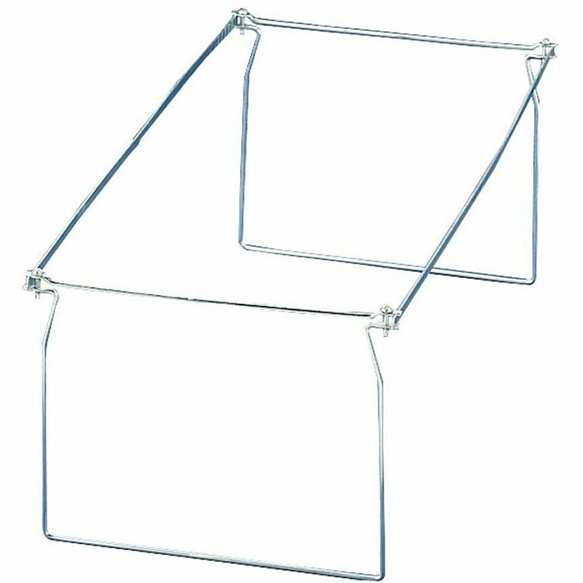 Officemate Hanging Folder Frames, 6 Sets Letter - 24" to 27" Long - Steel - Stainless Steel - 6 / Box (98620)