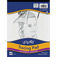 UCreate Tracing Pad 40 Sheets - Plain - Unruled Margin - 9" x 12" Sheet Size - Transparent Paper - Bleed-free - 1 Pad (2369)