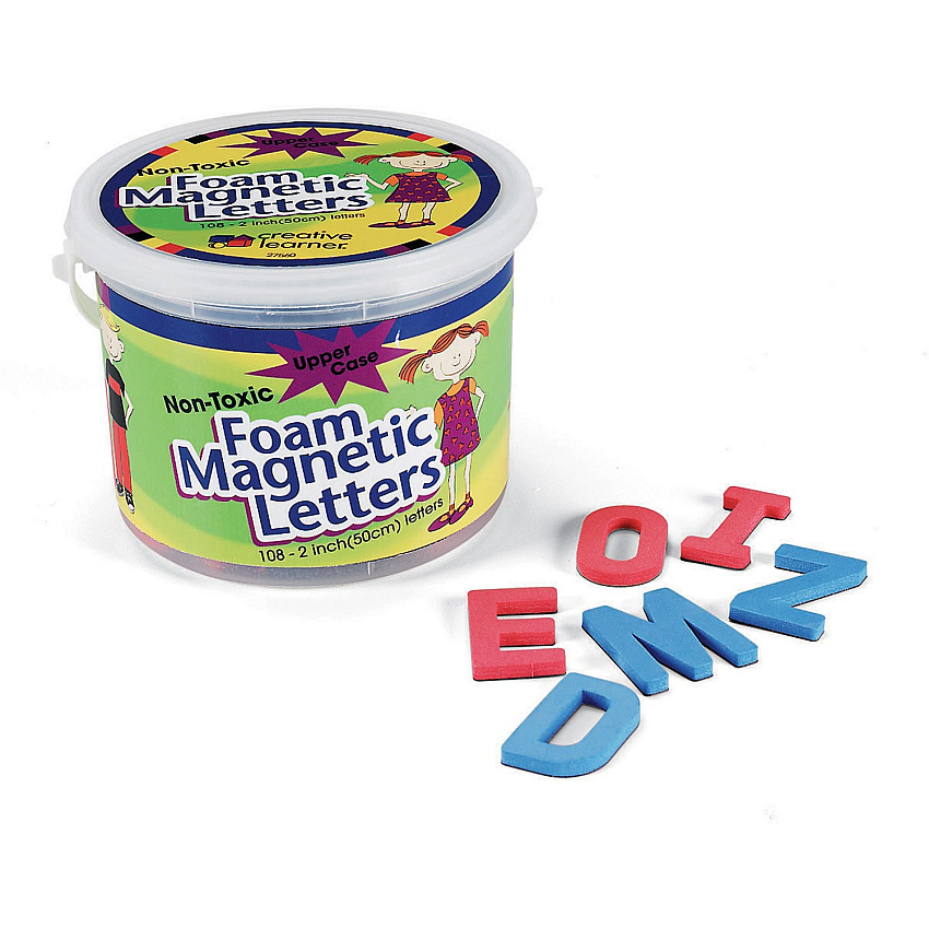 Pacon Foam Magnetic Letters Uppercase Letters Shape - Magnetic - Non-toxic - Assorted - Foam - 108 / Set (27560)