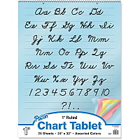 Pacon Cursive Cover Colored Paper Chart Tablet 25 Sheets - 1