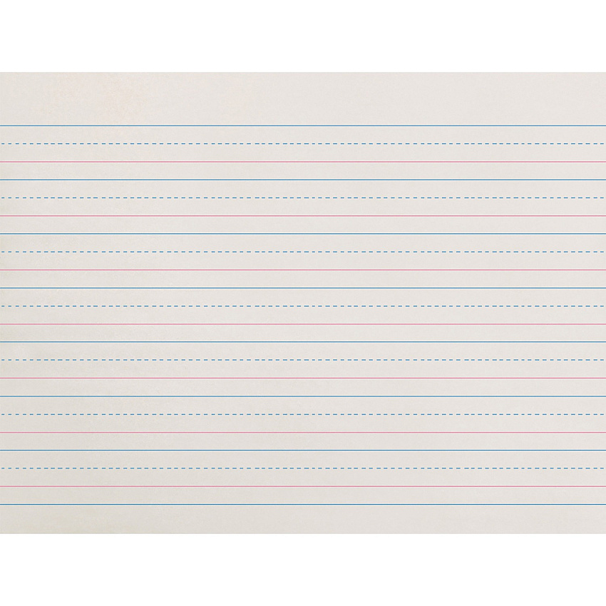 Zaner-Bloser Dotted Midline Newsprint Paper 500 Sheets - 0.63" Ruled - Unruled Margin - 10 1/2" x 8" Sheet Size - White Paper - 500 / Pack (ZP2611)