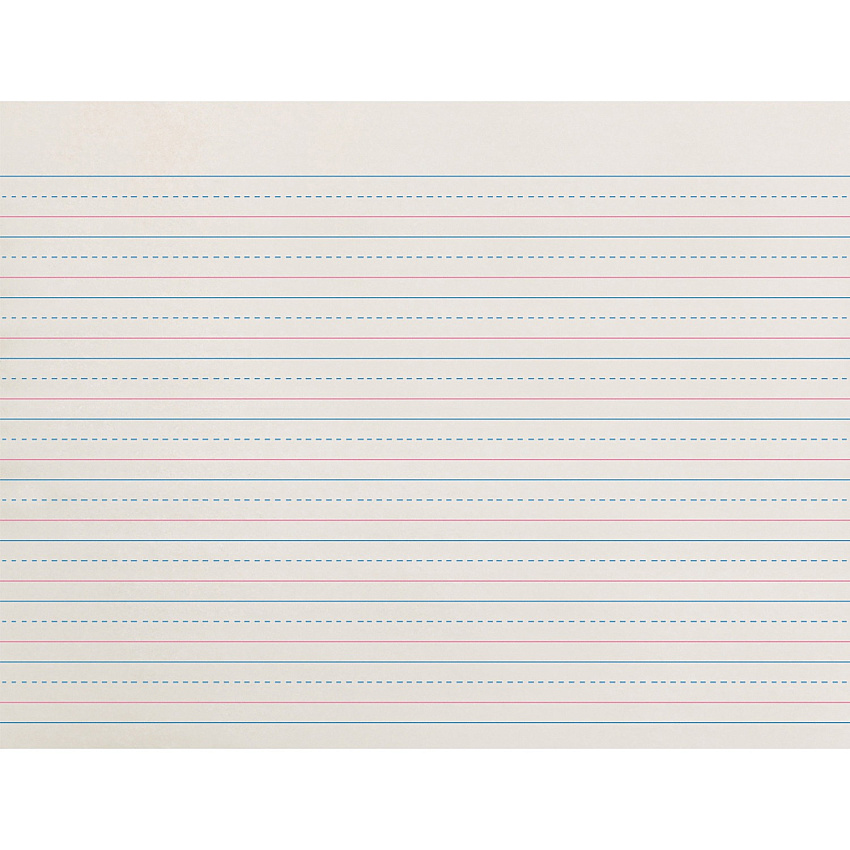 Zaner-Bloser Dotted Midline Newsprint Paper 500 Sheets - 0.50" Ruled - Unruled Margin - 10 1/2" x 8" Sheet Size - White Paper - 500 / Pack (ZP2612)