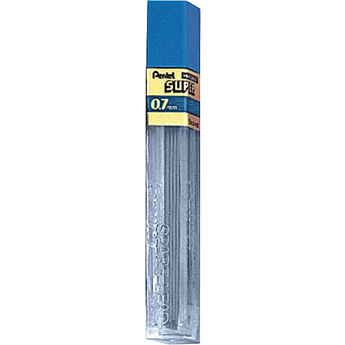 Pentel Super Hi-Polymer Leads 0.7 mm , Medium Point - 2H - Black Lead - 12 / Tube (502H)
