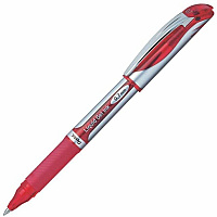 EnerGel EnerGel Deluxe Liquid Gel Pen 0.7 mm Medium Pen Point - Refillable - Red Ink - Gel-based - Silver Barrel - 1 Each (BL57B)