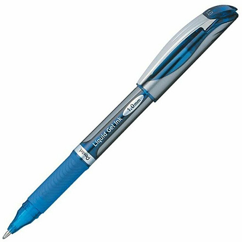 EnerGel EnerGel Deluxe Liquid Gel Pen 1 mm Bold Pen Point - Refillable - Blue Ink - Gel-based - Silver Barrel - 1 Each (BL60C)