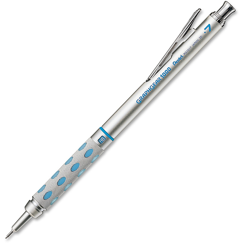 Pentel GraphGear 1000 Automatic Drafting Pencils 0.7 mm Lead - #2 - Refillable - Blue Barrel - 1 Each (PG1017C)