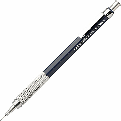 Pentel Graph Gear 500 Mechanical Pencils 0.7 mm Lead - #2 - Refillable - Blue Barrel - 1 Each (PG527C)