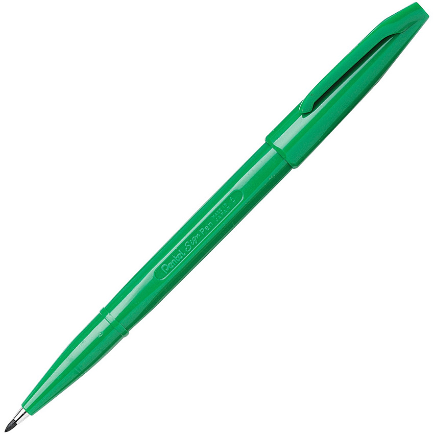 Pentel Fiber-tipped Sign Pens Bold Pen Point - Green Ink - Water Based - Fiber Tip - 1 Dozen (S520D)