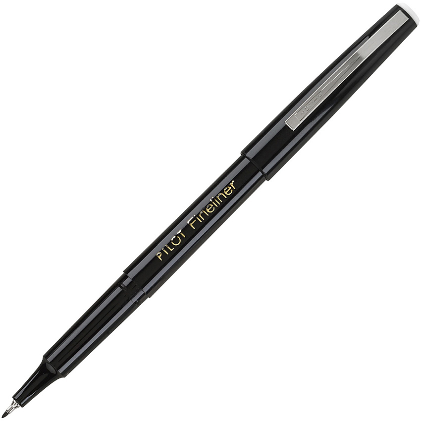 Pilot Fineliner Markers 0.7 mm Fine Pen Point - Black Ink - Black Barrel - Acrylic Fiber Tip - 1 Each (11002)