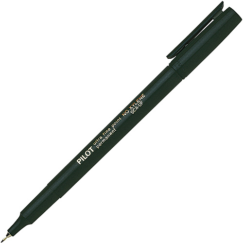 Pilot Extra-Fine Point Markers 0.5 mm Extra Fine Marker Point - Black Ink - Black Barrel - 1 Each (44102)