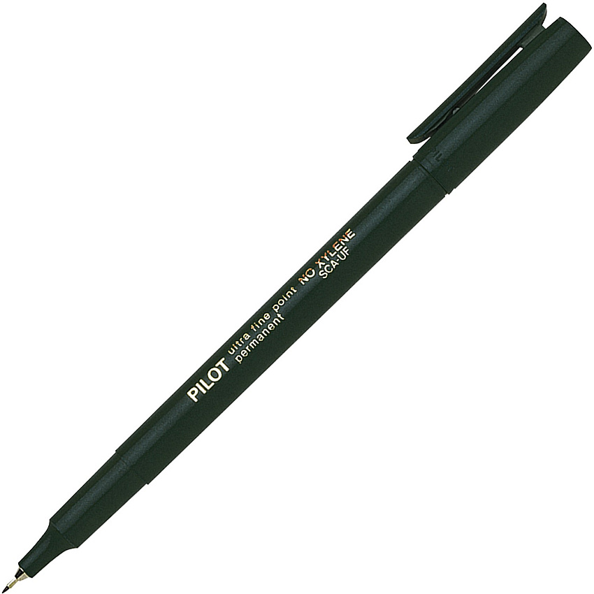 Pilot Extra-Fine Point Markers 0.5 mm Extra Fine Marker Point - Black Ink - Black Barrel - 1 Each (44102)