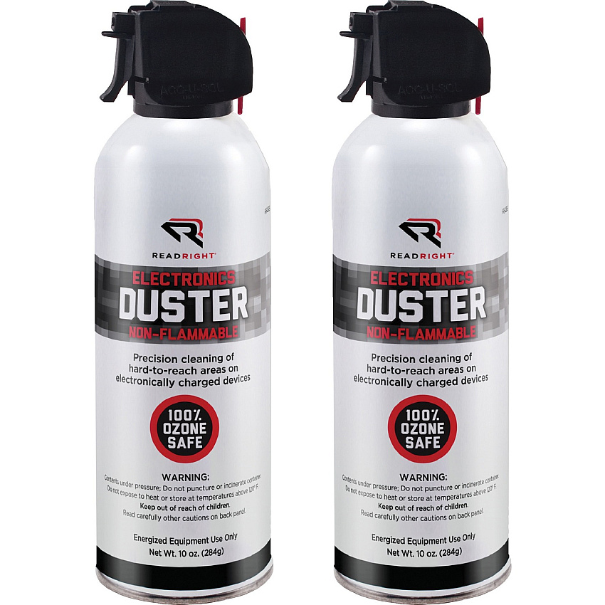 Read Right Office Duster For Desktop Computer, Home/Office Equipment - Ozone-safe, Non-flammable - 2 / Pack (RR3522)