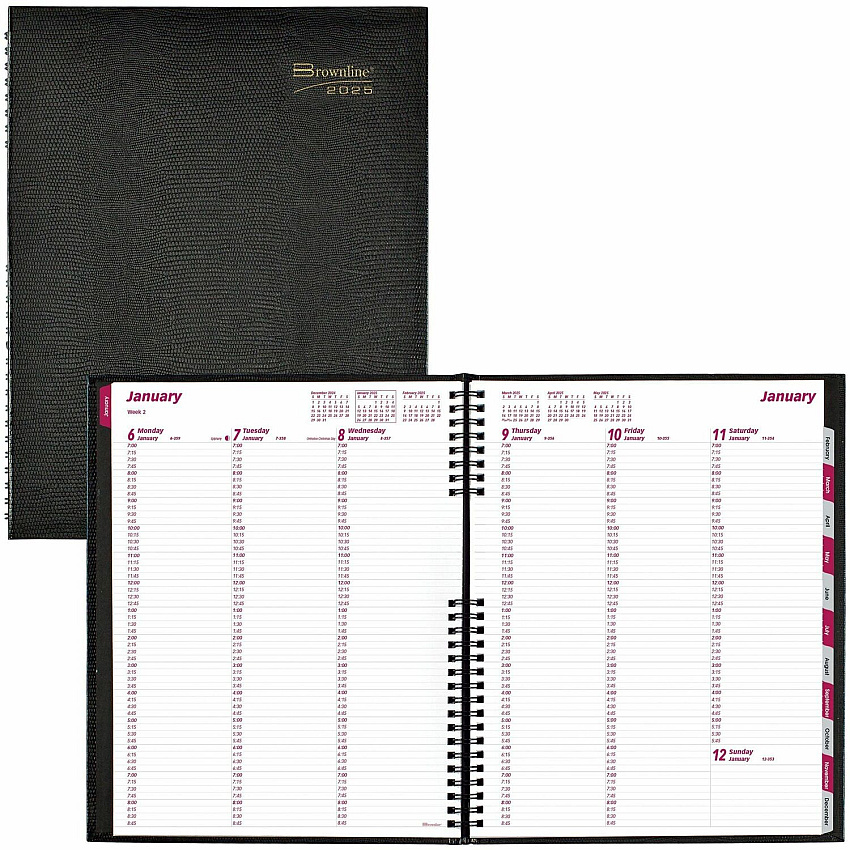 Brownline CoilPro Weekly Planner, 11" x 8-1/2" , English (CB950CBLK)