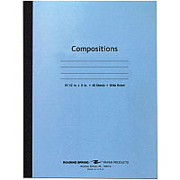 Roaring Spring Wide Ruled Flexible Cover Composition Book 48 Sheets - 96 Pages - Printed - Sewn/Tapebound - Both Side Ruling Surface - Red Margin - 15 lb Basis Weight - 56 g/m² Grammage - 10 1/2" x 8" Sheet Size - 0.25" Height x 8" Width x 10 (77501)