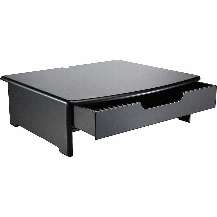 Rolodex Wood Tone Monitor Stands 35 lb Load Capacity - 5" Height x 15" Width x 13" Depth - Desktop - Wood - Black - Cable Management (82430)