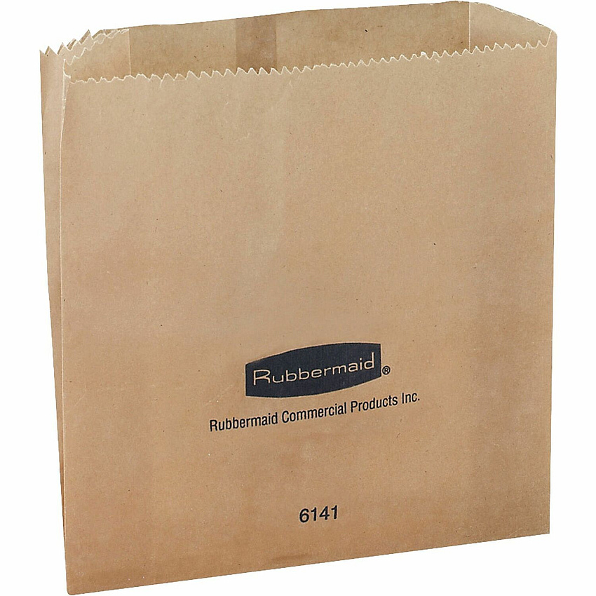 Rubbermaid Commercial Waxed Receptacle Bags Kraft Paper - 250 / Carton (614100)