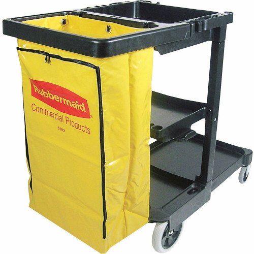 Rubbermaid Commercial Products Rubbermaid Commercial Janitor Cart With Zipper Yellow Vinyl Bag (617388)