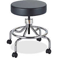 Safco Low Base Screw Lift Lab Stool Black Seat Color - Vinyl Seat Material - Black - 1 Each (3432BL)