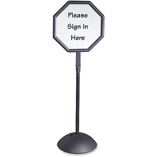 Safco Write Way Dual-sided Directional Sign 22.5" Width x 65" Height x 18" Depth - Octagonal Shape - Both Sides Display, Magnetic, Durable - Indoor, Outdoor, Office - Steel - 1 Each (4118BL)