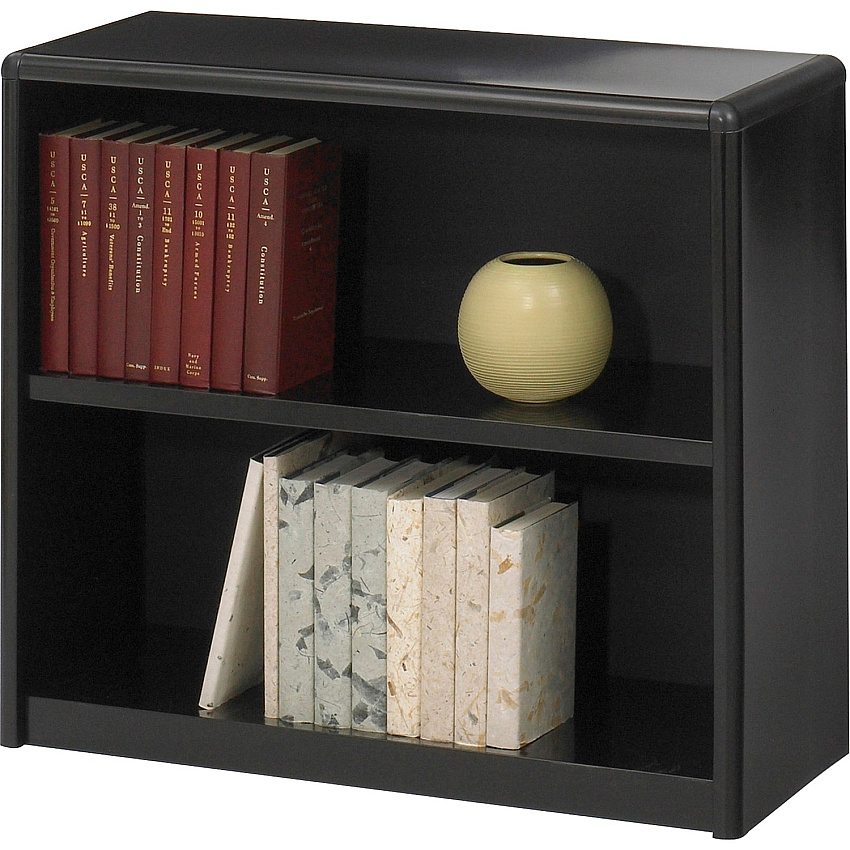 Safco ValueMate Bookcase 31.8" Width x 13.5" Depth x 28" Height - 2 x Shelf(ves) - Black - Steel, Fiberboard, Plastic - Assembly Required (7170BL)