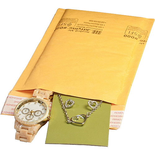 Sealed Air JiffyLite Cellular Cushioned Mailers Bubble - #000 - 4" Width x 8" Length - Peel & Seal - Kraft - Kraft - 25 / Carton (10181)