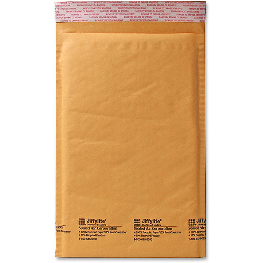 Sealed Air JiffyLite Cellular Cushioned Mailers Bubble - #0 - 6" Width x 10" Length - Peel & Seal - Kraft - Kraft - 25 / Carton (10185)