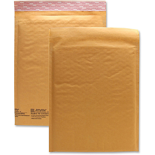 Sealed Air JiffyLite Cellular Cushioned Mailers Bubble - #2 - 8 1/2" Width x 12" Length - Peel & Seal - Kraft - Kraft - 25 / Carton (10187)