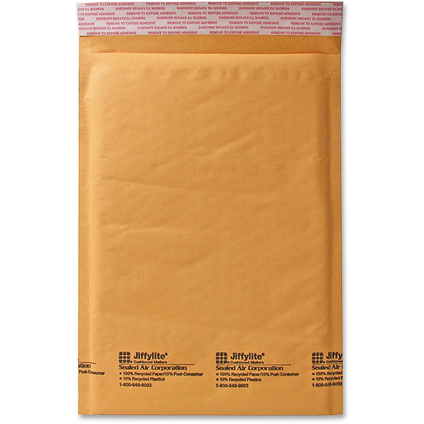 Sealed Air JiffyLite Cellular Cushioned Mailers Bubble - #4 - 9 1/2" Width x 14 1/2" Length - Peel & Seal - Kraft - Kraft - 25 / Carton (10189)