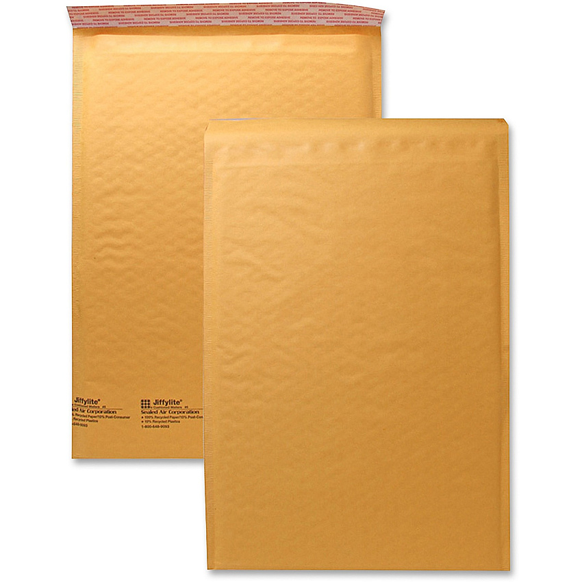 Sealed Air JiffyLite Cellular Cushioned Mailers Bubble - #5 - 10 1/2" Width x 16" Length - Peel & Seal - Kraft - Kraft - 25 / Carton (10190)