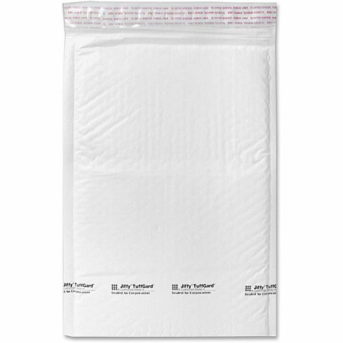Sealed Air Tuffgard Premium Cushioned Mailers Bubble - #4 - 9 1/2" Width x 14 1/2" Length - Peel & Seal - White - Poly - 25 / Carton (49675)