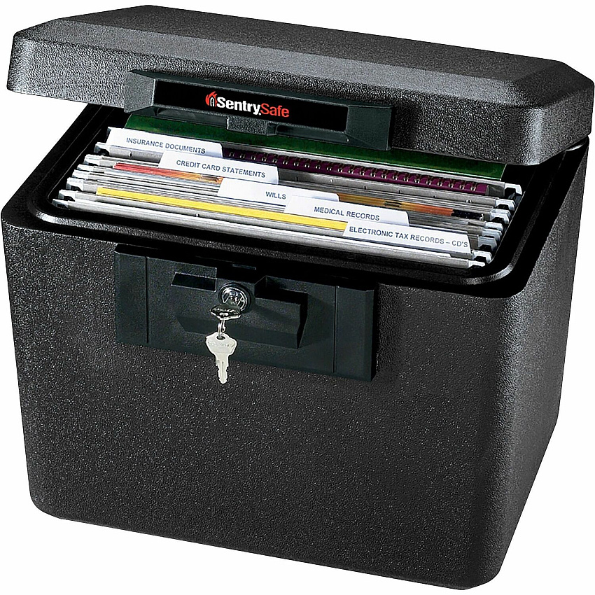 SentrySafe Sentry Safe Fire-Safe Advanced Security File 0.61 ft³ - Flat Key Lock - Fire Resistant - Internal Size 10.38" Height x 12" Width x 8.50" Depth - Overall Size 13.6" Height x 15.3" Width x 12.1" Depth - Light Gray (1170)