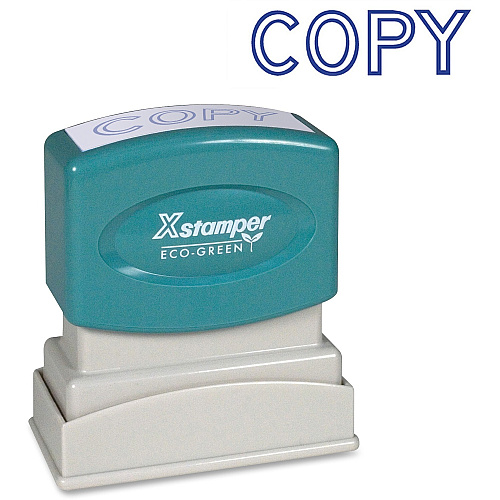Xstamper COPY Title Stamp Message Stamp - COPY - 0.50" Impression Width x 1.63" Impression Length - 100000 Impression(s) - Blue - Recycled - 1 Each (1006)
