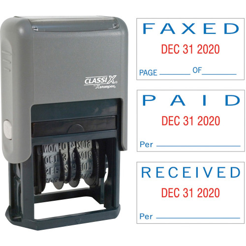 Xstamper Self-Inking Paid/Faxed/Received Dater (40330)
