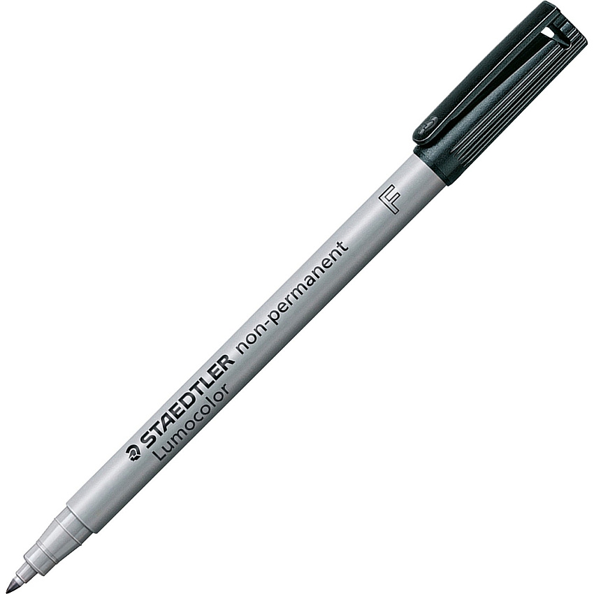 Staedtler Lumocolor Fine Point Waterbased Marker Fine Marker Point - Washable - Black Ink - Water Based - Black Polypropylene Barrel - 1 Each (3169)