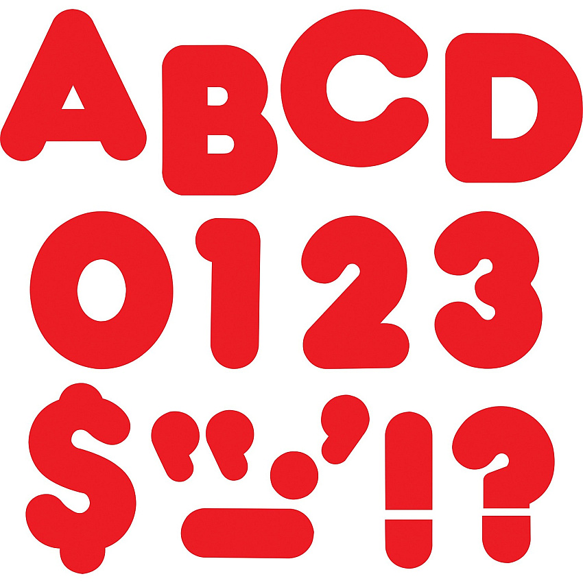 Trend Reusable 2" Ready Alphabet Letters Set 100 x Capital Letter, 20 x Punctuation Marks Shape - Casual Style - Precut - 2" Height x 9" Length - Red - Paper - 1 / Pack (T432)