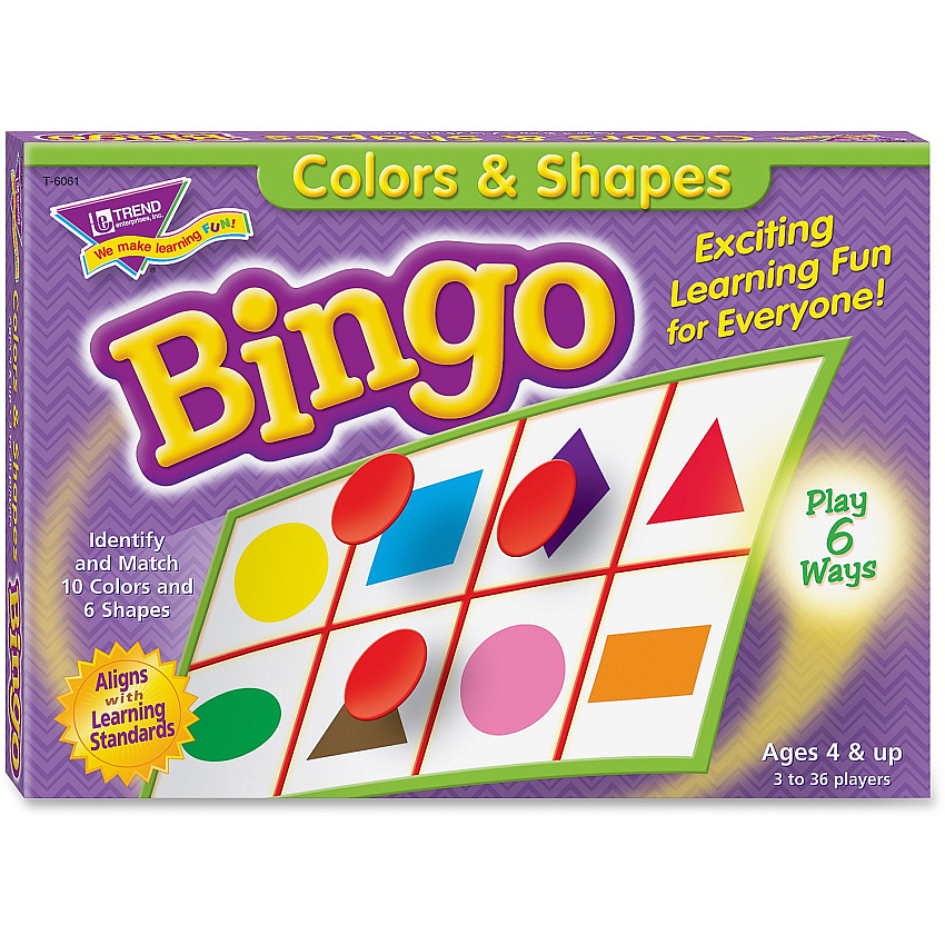 Trend Colors and Shapes Learner's Bingo Game Theme/Subject: Learning - Skill Learning: Color Matching, Shape - 4-7 Year (T6061)