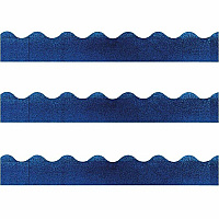 Trend Blue Terrific Trimmers - Sparkle Fun, Learning Theme/Subject - Skill Learning: Color - Rectangle Topped With Waves Shape - Pin-up - Layer pattern - Durable, Precut, Reusable - 2.25" Width x 390" Length - Blue - Paper - 1 Each (T91413)
