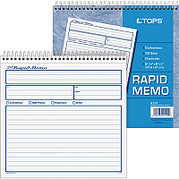 TOPS Rapid Memo Book Spiral Bound - 2 Part - Carbonless Copy - 8.50" x 7.75" Sheet Size - Assorted Sheet(s) - 1 Each (4151)