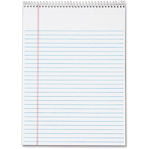 TOPS Docket Wirebound Legal Writing Pads - Letter 70 Sheets - Wire Bound - 0.34" Ruled - 16 lb Basis Weight - Letter - 8 1/2" x 11" Sheet Size - 11" Height x 8.5" Width - White Paper - Perforated, Hard Cover, Stiff-back, Spiral Lock - 3 / Pack (63633)