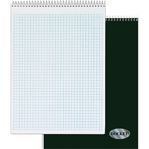 TOPS Docket Top Wire Quadrille Pad 70 Sheets - Wire Bound - 8 1/2" x 11 3/4" Sheet Size - White Paper - Chipboard Cover - Perforated, Hard Cover - 1 Each (63801)