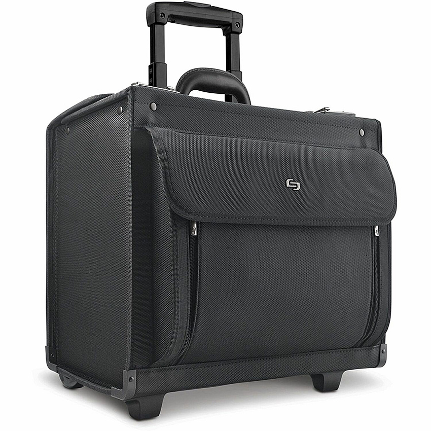 Solo Classic Carrying Case (Roller) for 17" Notebook - Black Ballistic Poly, Polyester Body - Handle - 12.8" Height x 18" Width x 7" Depth - 1 Each (B784)