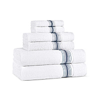 Aston & Arden Turkish Striped 6pc Towel Set Crystal Blue - 1 Set (PNP-BST-STT-CYT)