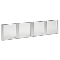 Alera Glass Door Set With Silver Frame For 72" Wide Hutch, 17w x 16h, Clear, 4 Doors/Set (ALEVA301730)
