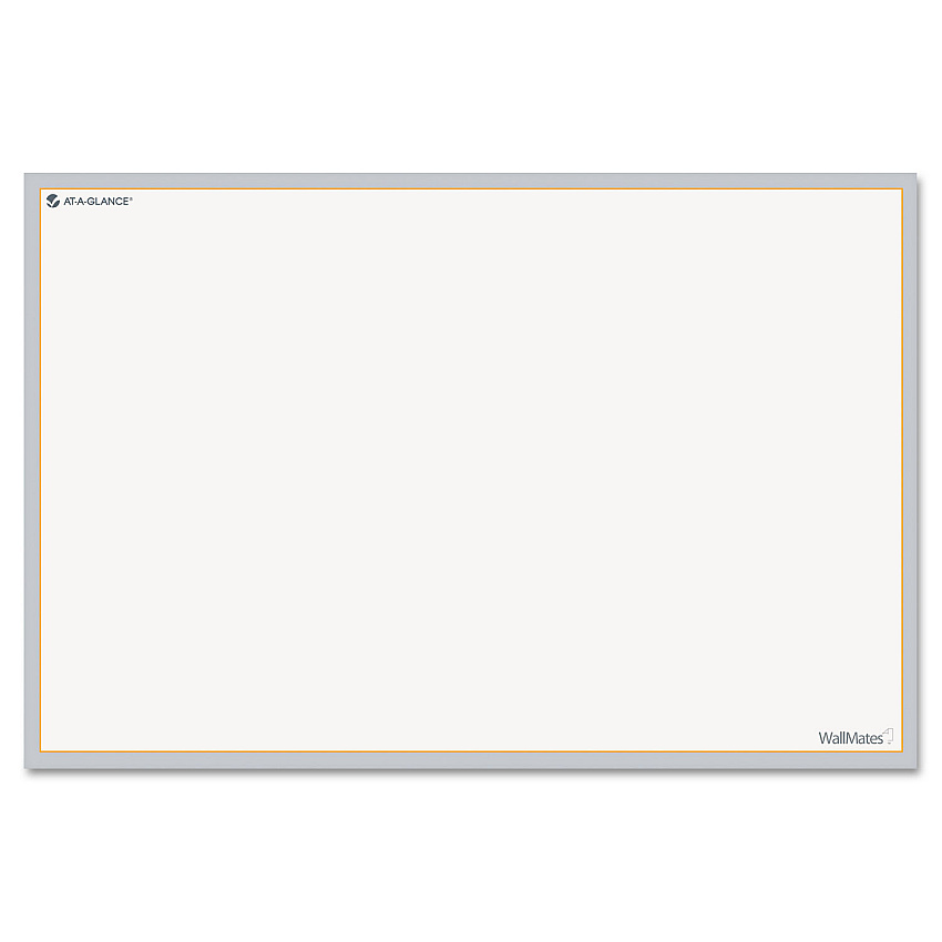 AT-A-GLANCE WallMates Self-Adhesive Dry Erase Writing/Planning Surface, 36 x 24, White/Gray/Orange Sheets, Undated (AW601028)
